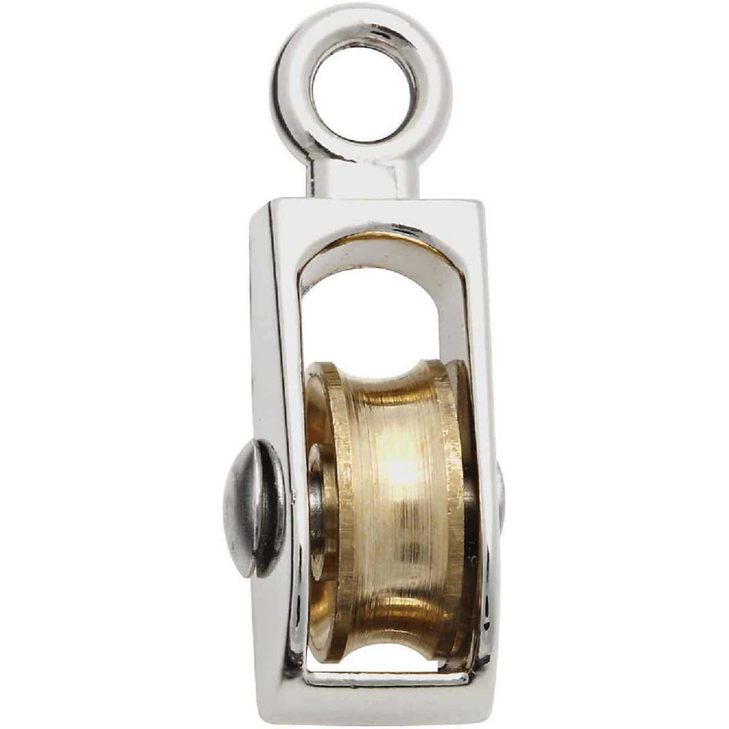 National 3203 3/4 In. O.D. Single Fixed Eye No-Rust Rope Pulley Image 1